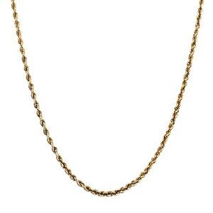 Ladies 14k Yellow Gold Hollow Rope chain